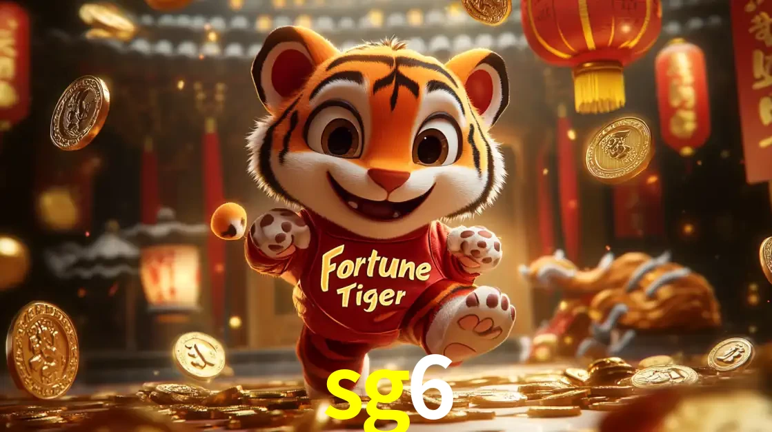 O alegre personagem do Fortune Tiger correndo sobre um caminho de moedas de ouro, simbolizando os grandes prêmios e a diversão do popular jogo de slot do sg6.