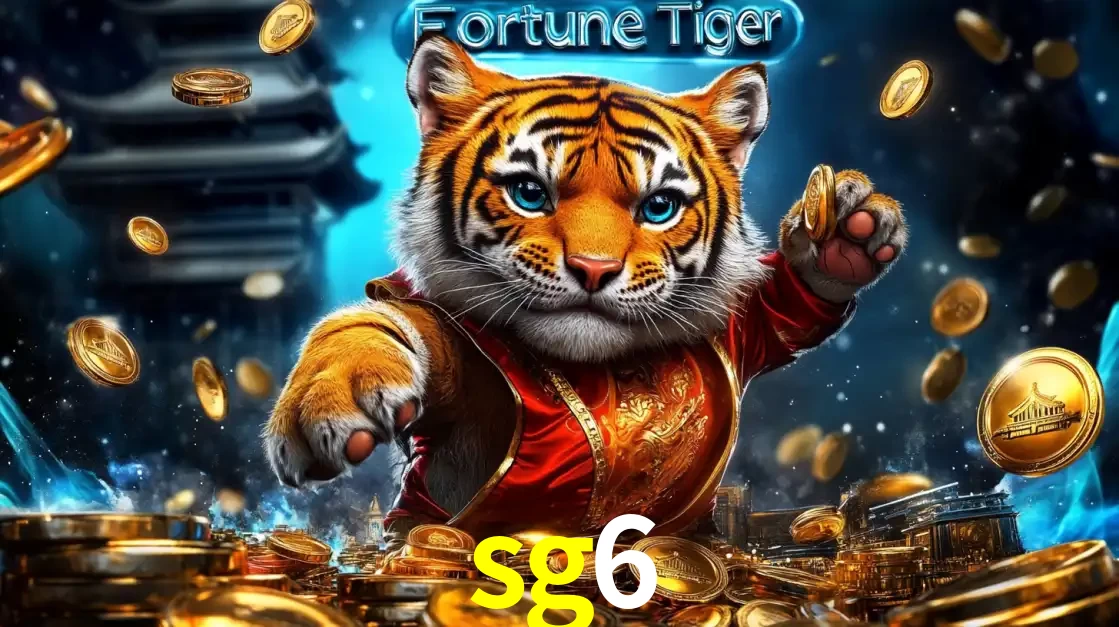 Imagem promocional do jogo de slot Fortune Tiger, com um tigre majestoso em traje tradicional cercado por uma fortuna em moedas de ouro, disponível agora no cassino sg6.